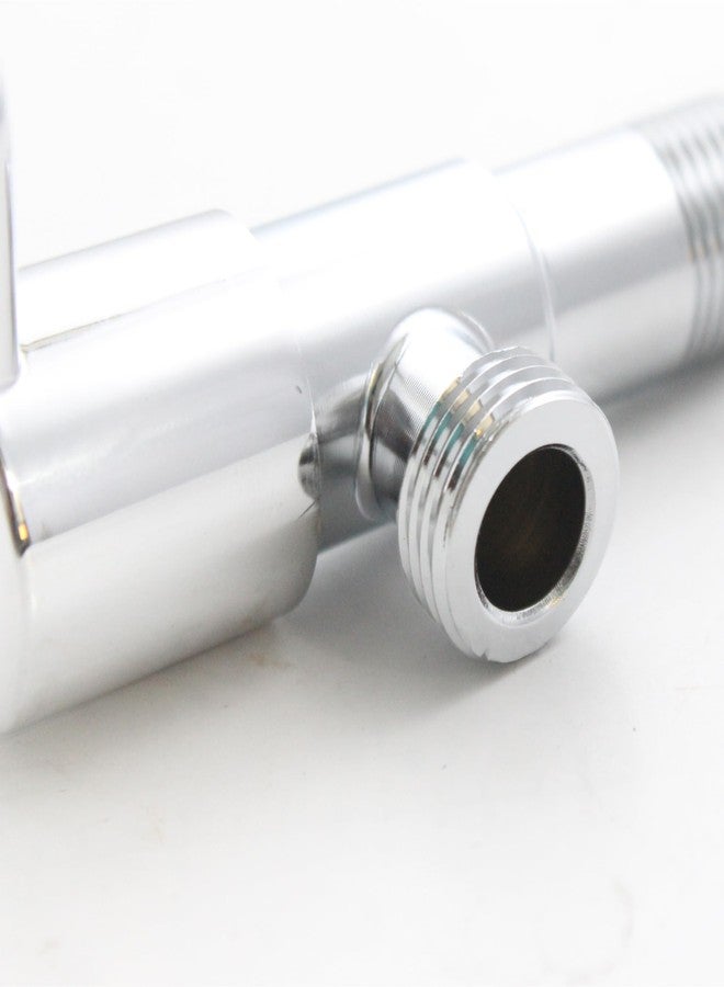 NEW WARE صمام زاوية نحاسي جديد من نيو وير مع شفة جدارية | صمام تحكم في المياه بطلاء كروم للحمام والمطبخ - Image 4